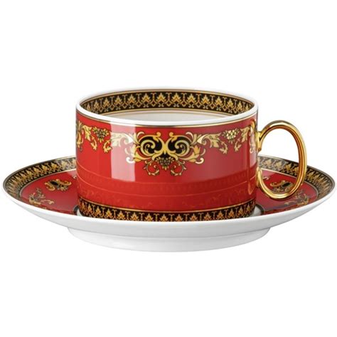 Versace Medusa Red Tea Cup & Saucer 